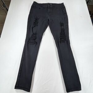 Express Legging Mid Rise Size 10 Black  Women's Jeans Zip Fly Distressed